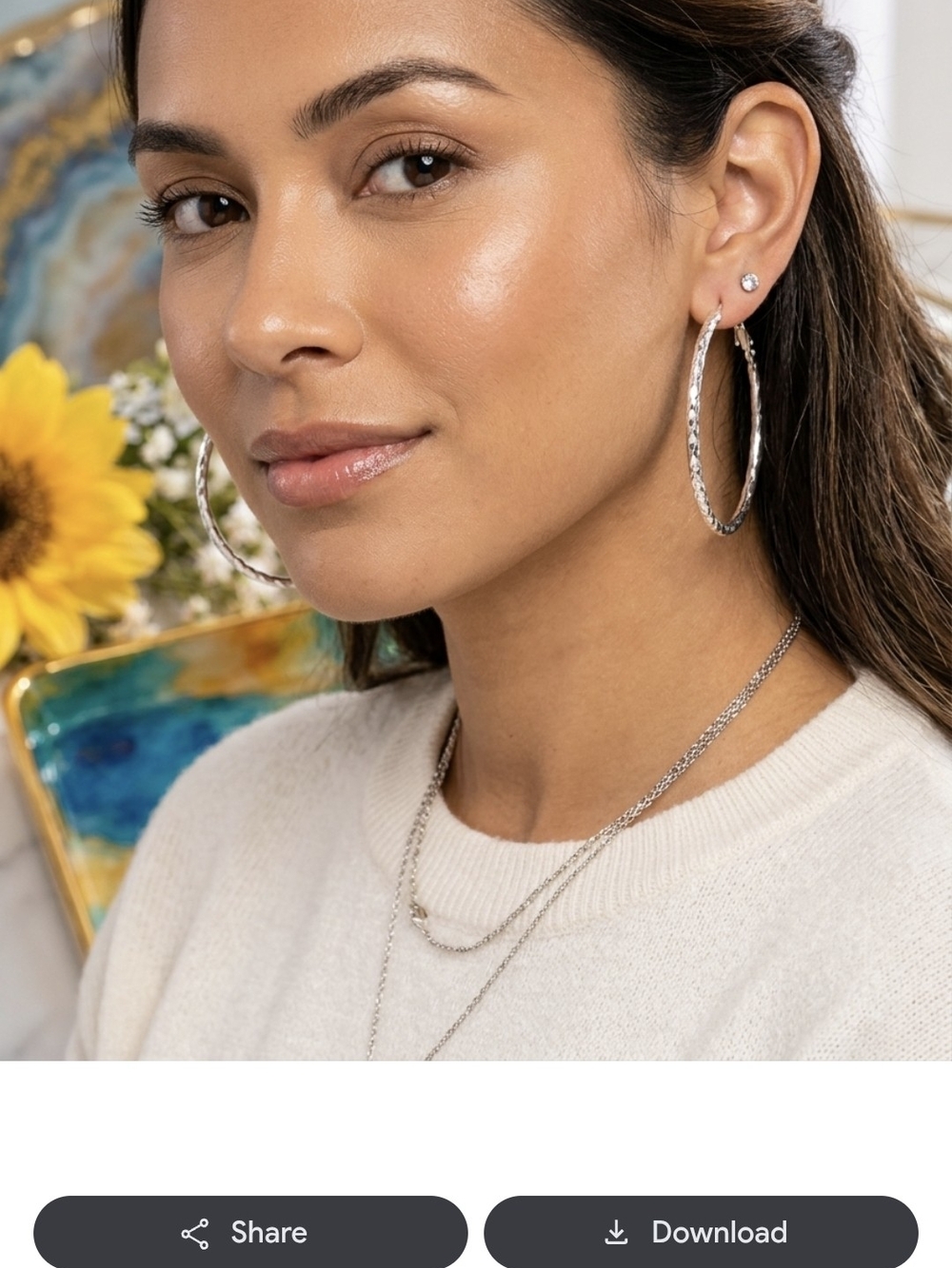 925 Sterling Silver Textured Hoop Earrings